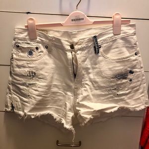 Polo white cutoff shorts